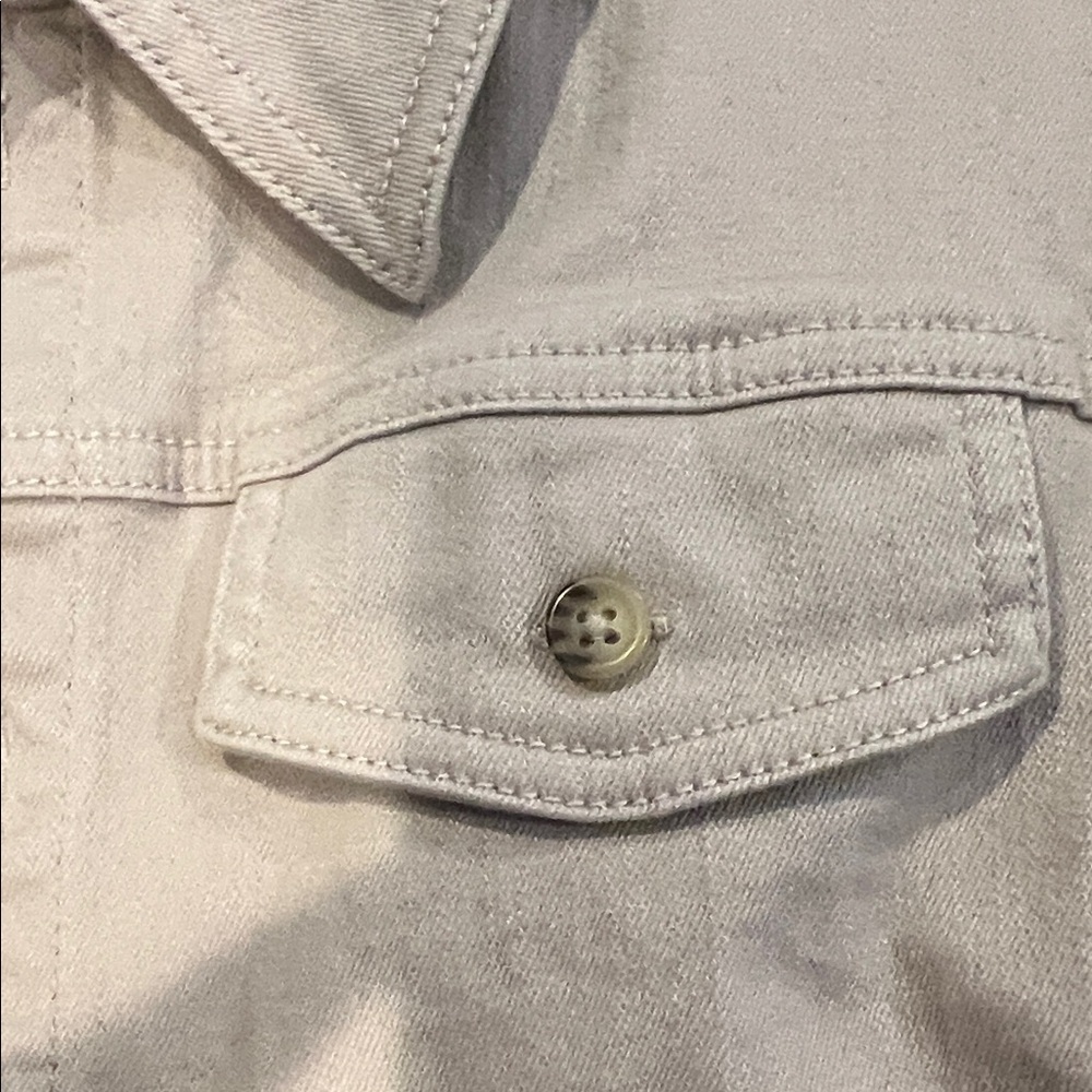 Tan Denim Ruched Sleeve Women's Jacket size XS - Picture 4 of 9